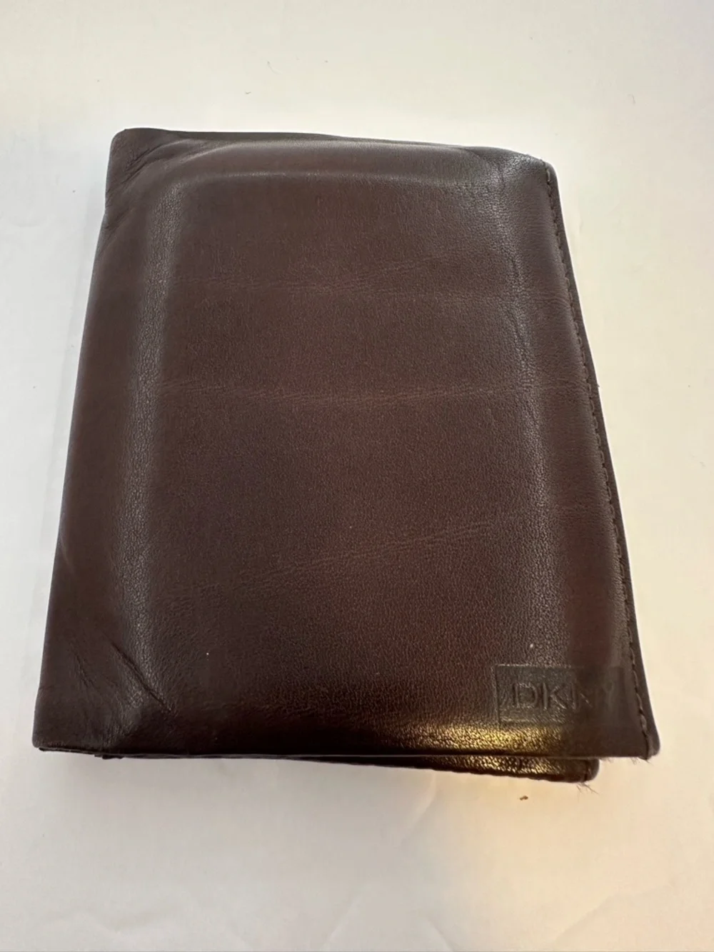 DKNY Dark Brown Leather Bi-Fold Wallet